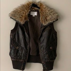 Exhilaration Faux Fur bomber vest